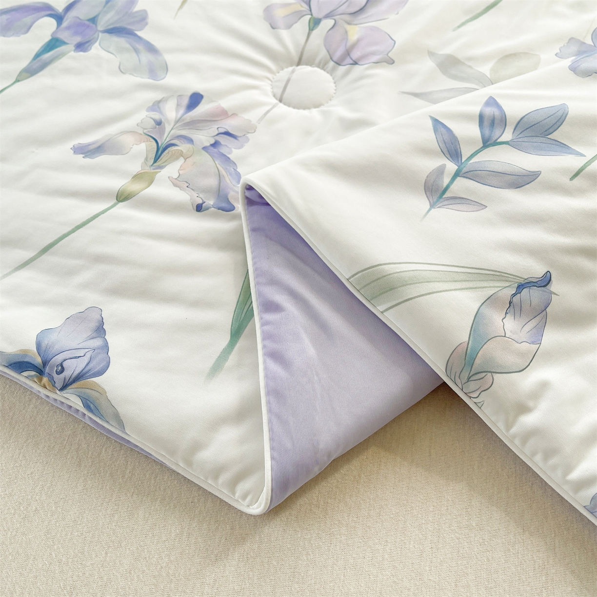 91家纺网 家纺一手货源 找家纺 小禹仔家纺 2026新款针织凉感丝印花夏被夏凉被 鸢尾雾影