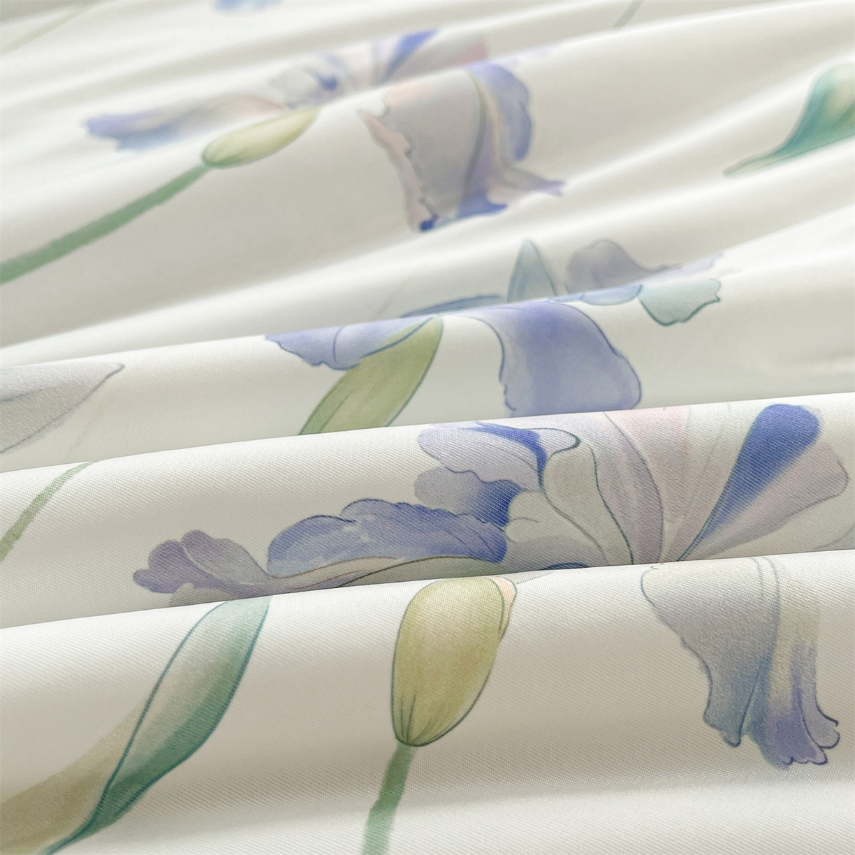 91家纺网 家纺一手货源 找家纺 小禹仔家纺 2026新款针织凉感丝印花夏被夏凉被 鸢尾雾影