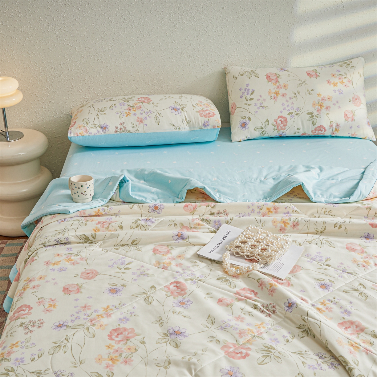 91家纺网 家纺一手货源 找家纺 小禹仔家纺 2026新款A类里外全棉印花棉花夏被 时夏