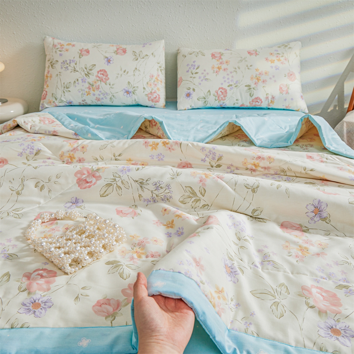 91家纺网 家纺一手货源 找家纺 小禹仔家纺 2026新款A类里外全棉印花棉花夏被 时夏