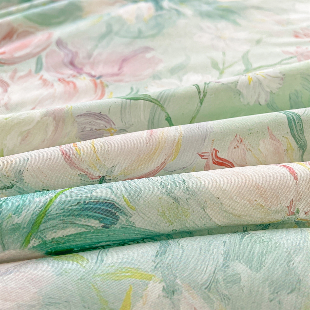 91家纺网 家纺一手货源 找家纺 小禹仔家纺 2026新款针织凉感丝印花夏被夏凉被 晨露郁金绿