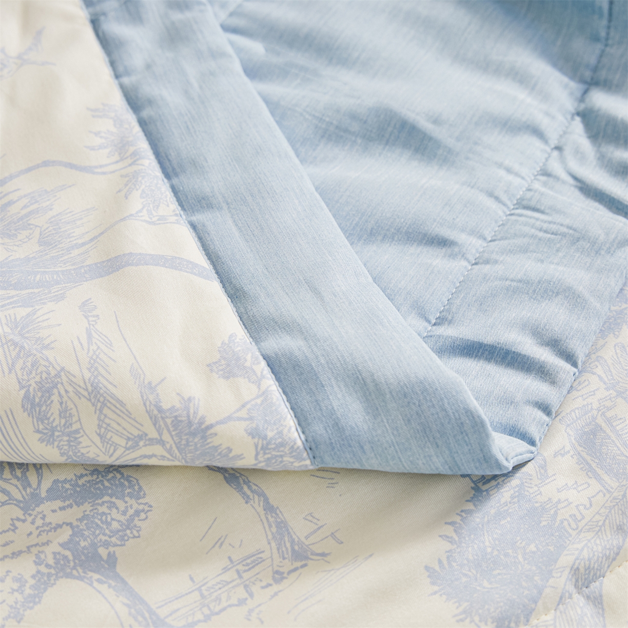 91家纺网 家纺一手货源 找家纺 小禹仔家纺 2026新款A类里外全棉印花棉花夏被 世外桃源