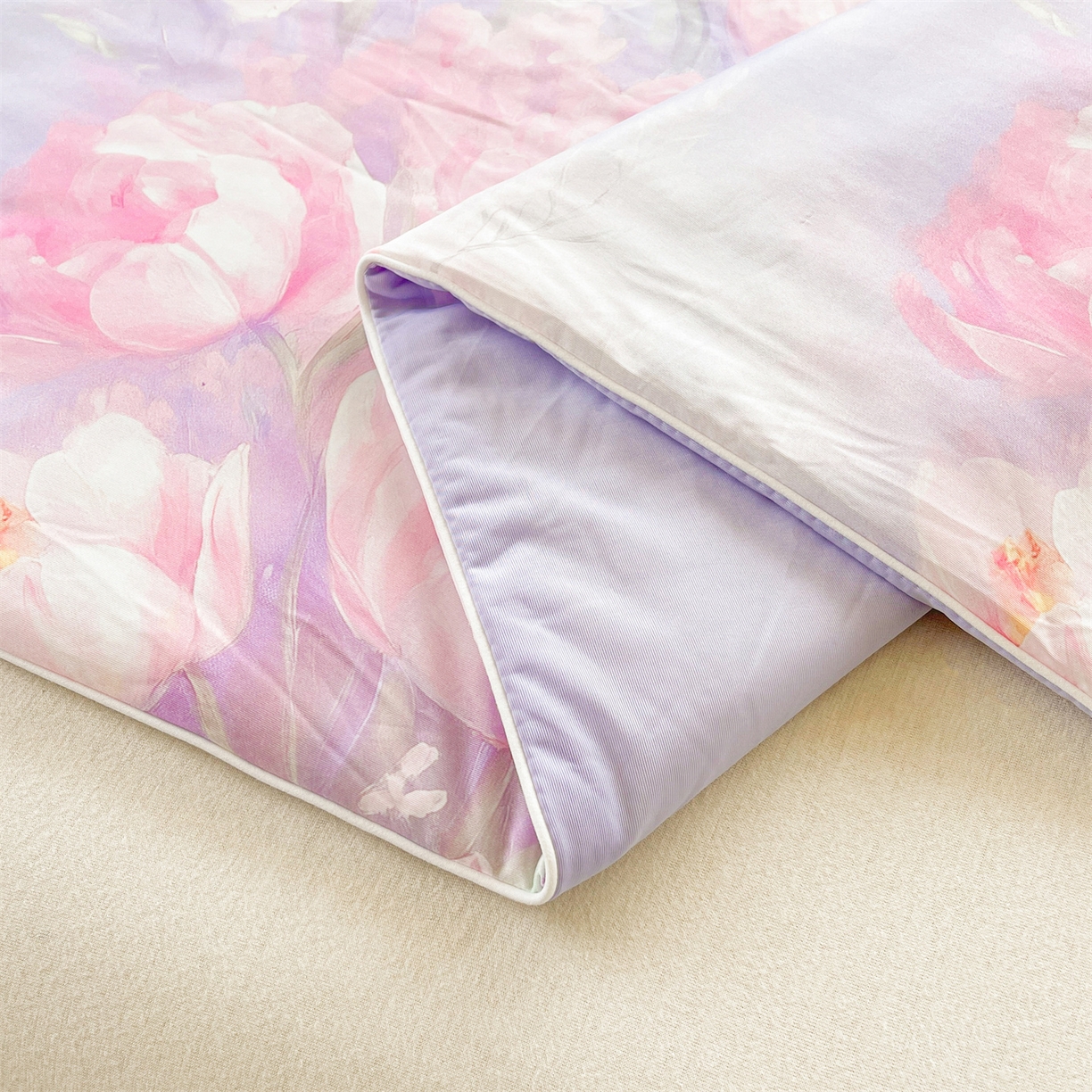 91家纺网 家纺一手货源 找家纺 小禹仔家纺 2026新款针织凉感丝印花夏被夏凉被 梦幻伴奏粉