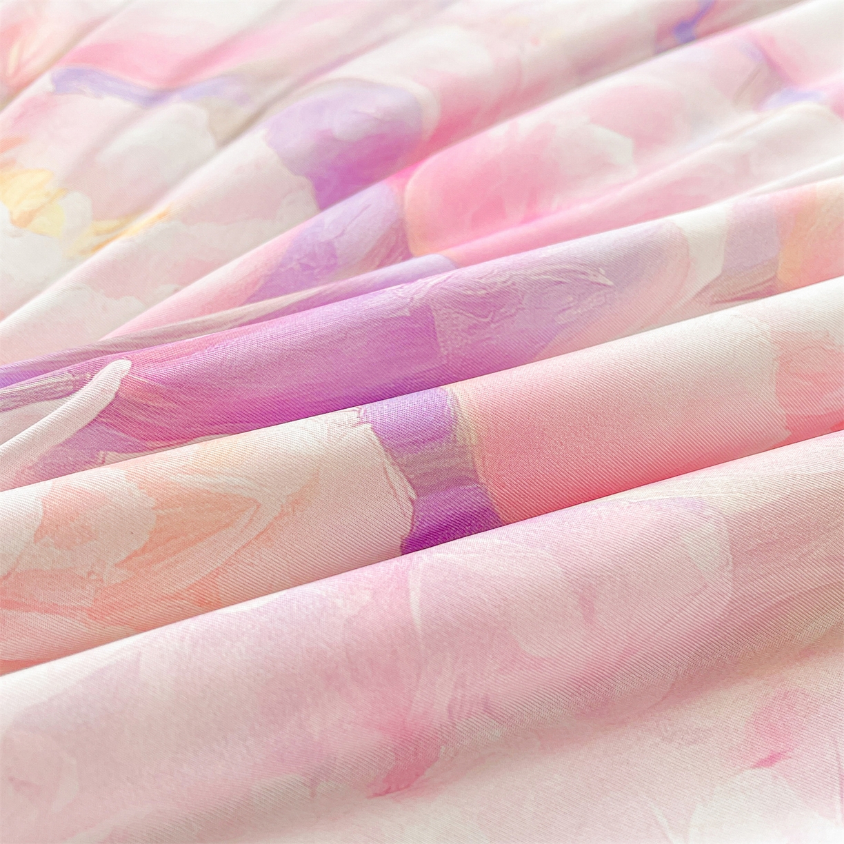 91家纺网 家纺一手货源 找家纺 小禹仔家纺 2026新款针织凉感丝印花夏被夏凉被 梦幻伴奏粉