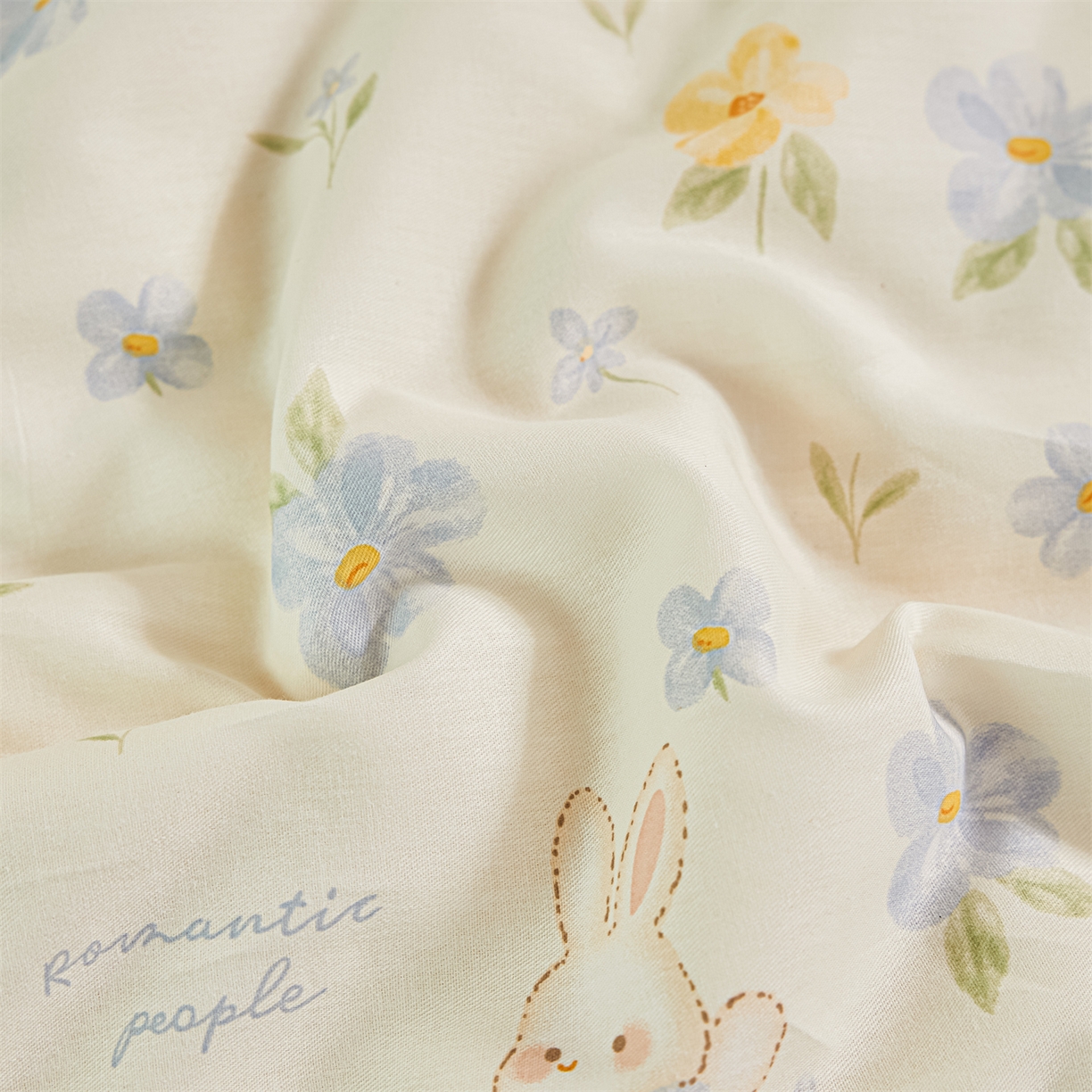 91家纺网 家纺一手货源 找家纺 小禹仔家纺 2026新款A类里外全棉印花棉花夏被 兔茶春序