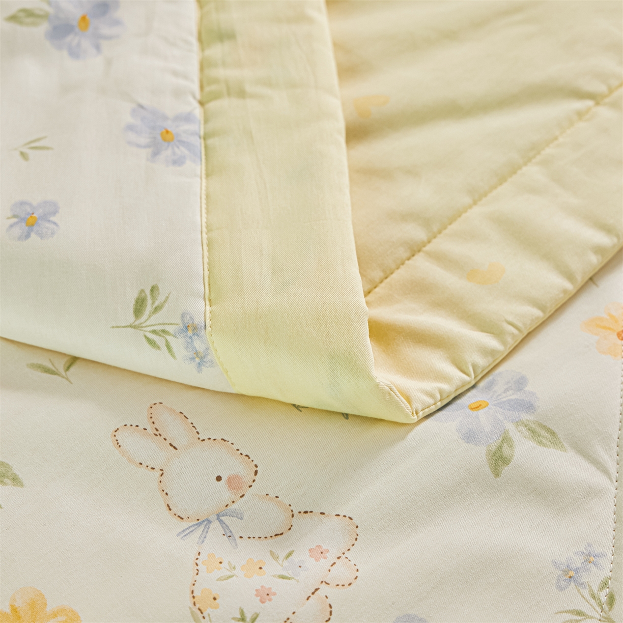 91家纺网 家纺一手货源 找家纺 小禹仔家纺 2026新款A类里外全棉印花棉花夏被 兔茶春序