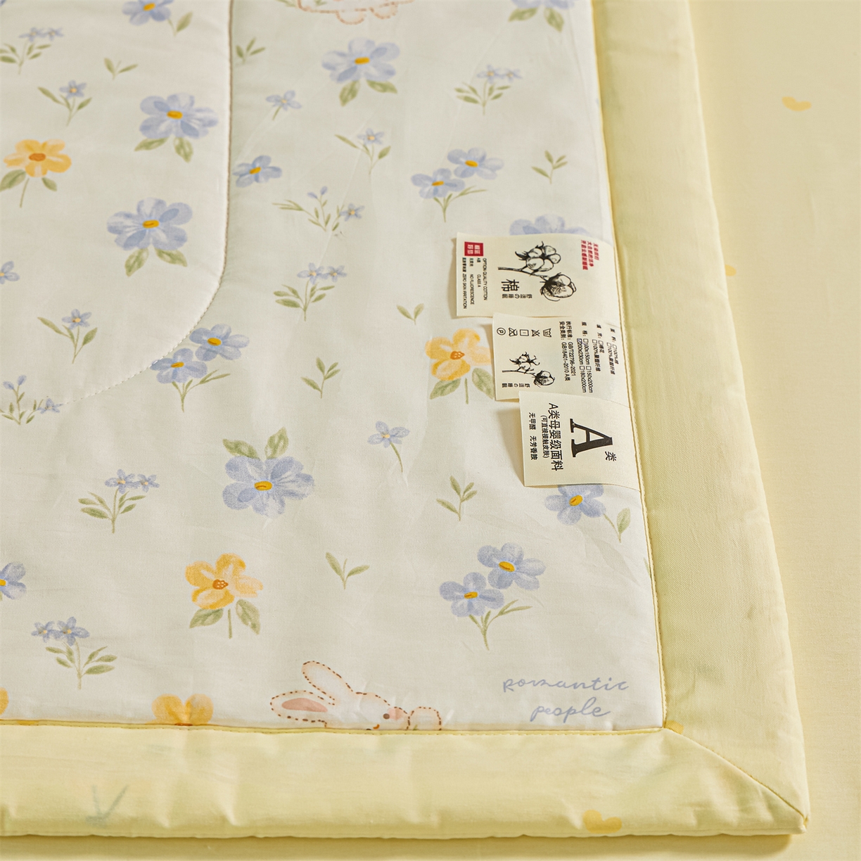 91家纺网 家纺一手货源 找家纺 小禹仔家纺 2026新款A类里外全棉印花棉花夏被 兔茶春序