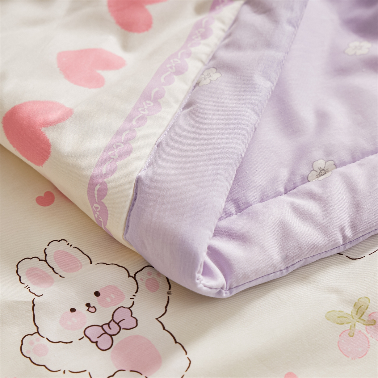 91家纺网 家纺一手货源 找家纺 小禹仔家纺 2026新款A类里外全棉印花棉花夏被 小兔念念