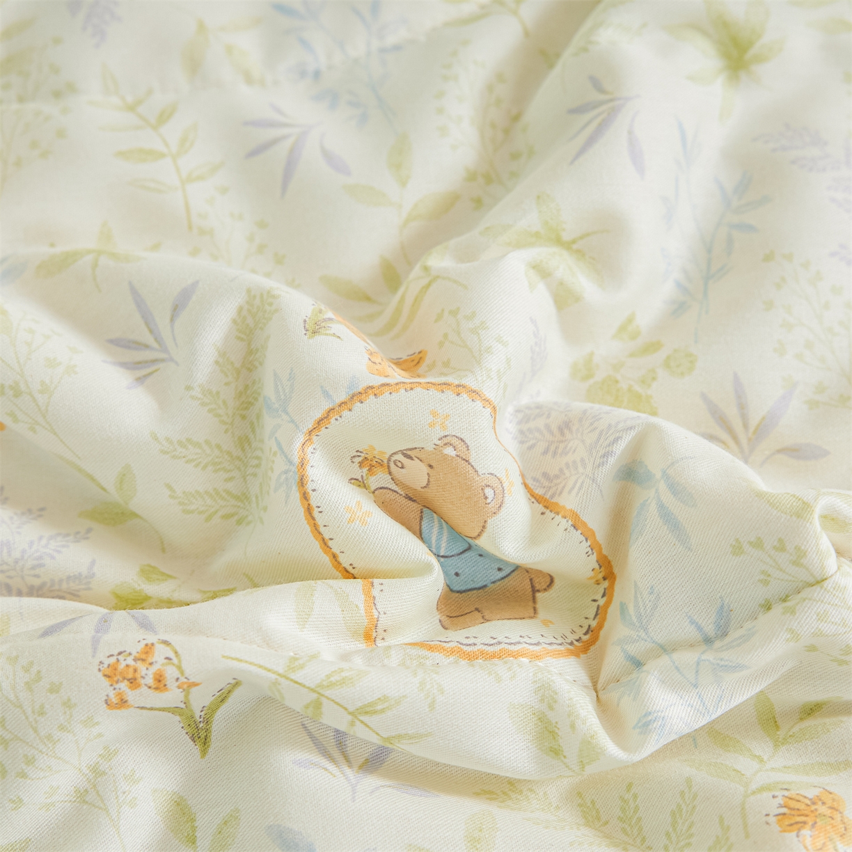 91家纺网 家纺一手货源 找家纺 小禹仔家纺 2026新款A类里外全棉印花棉花夏被 叶间熊踪