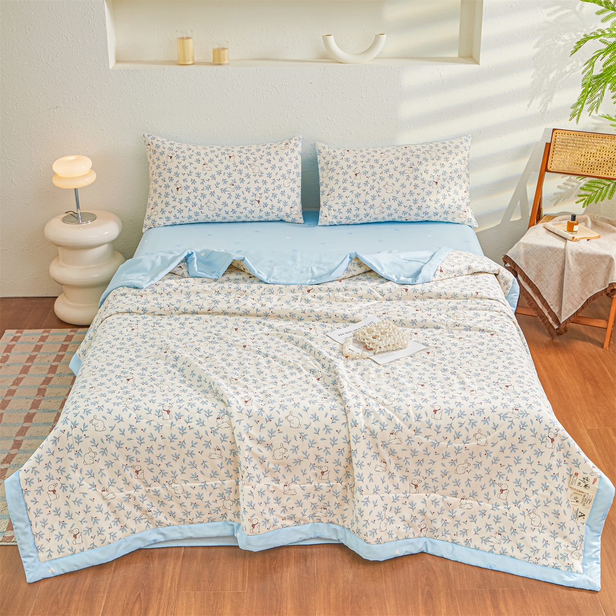 91家纺网 家纺一手货源 找家纺 小禹仔家纺 2026新款A类里外全棉印花棉花夏被 云海茫茫