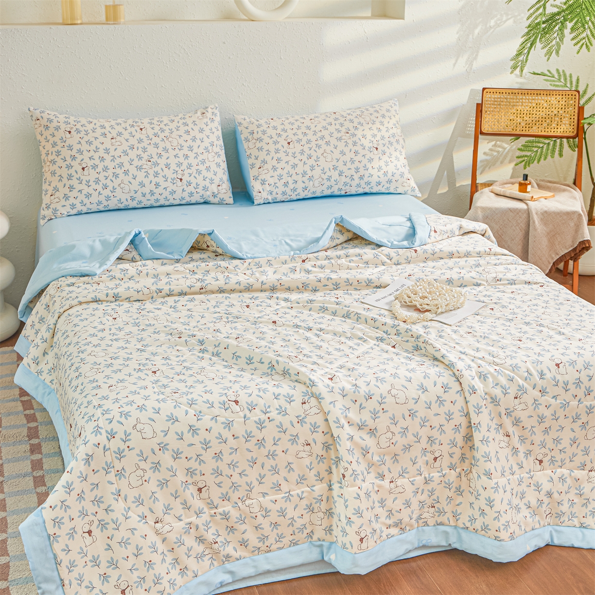 91家纺网 家纺一手货源 找家纺 小禹仔家纺 2026新款A类里外全棉印花棉花夏被 云海茫茫