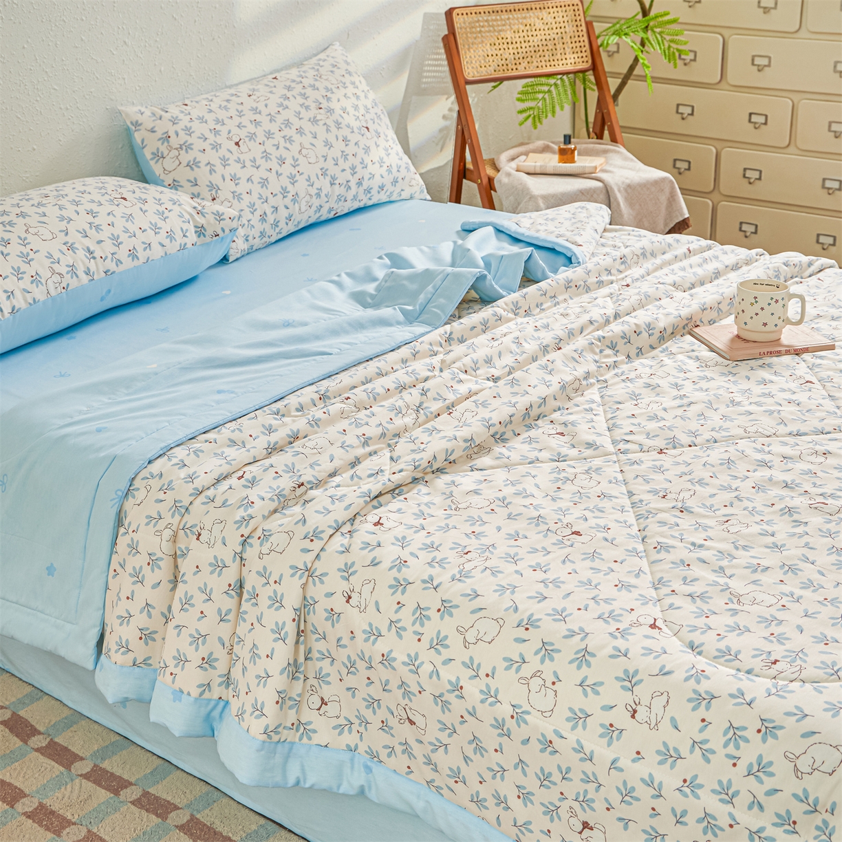 91家纺网 家纺一手货源 找家纺 小禹仔家纺 2026新款A类里外全棉印花棉花夏被 云海茫茫