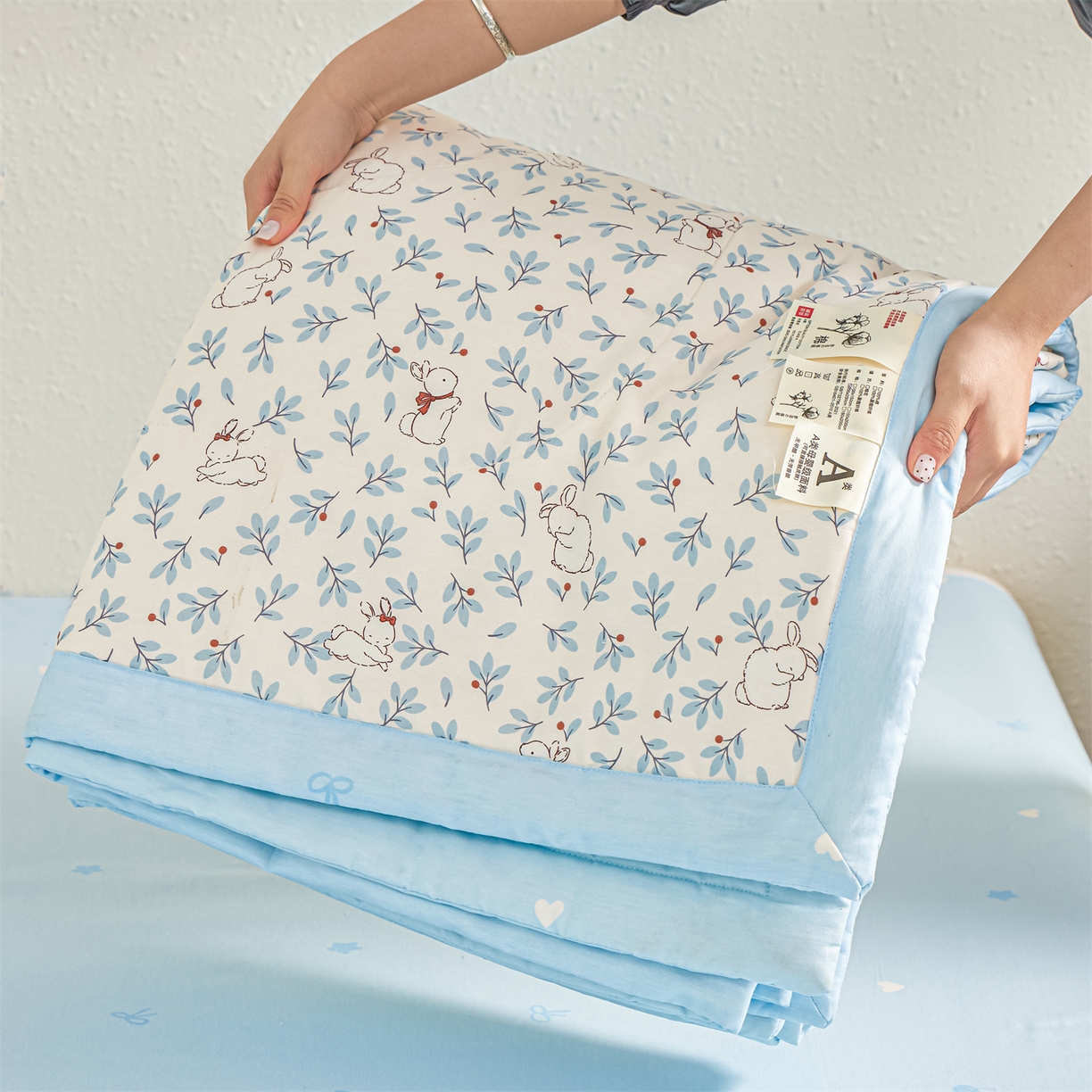 91家纺网 家纺一手货源 找家纺 小禹仔家纺 2026新款A类里外全棉印花棉花夏被 云海茫茫