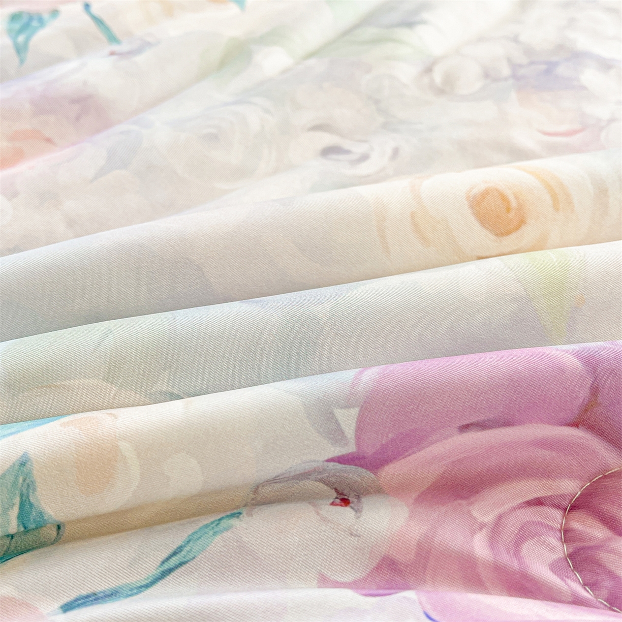 91家纺网 家纺一手货源 找家纺 小禹仔家纺 2026新款针织凉感丝印花夏被夏凉被 诗柔紫