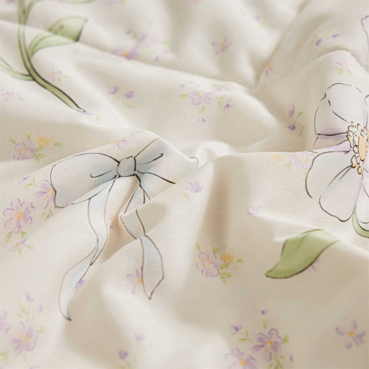 91家纺网 家纺一手货源 找家纺 小禹仔家纺 2026新款A类里外全棉印花棉花夏被 紫花轻语