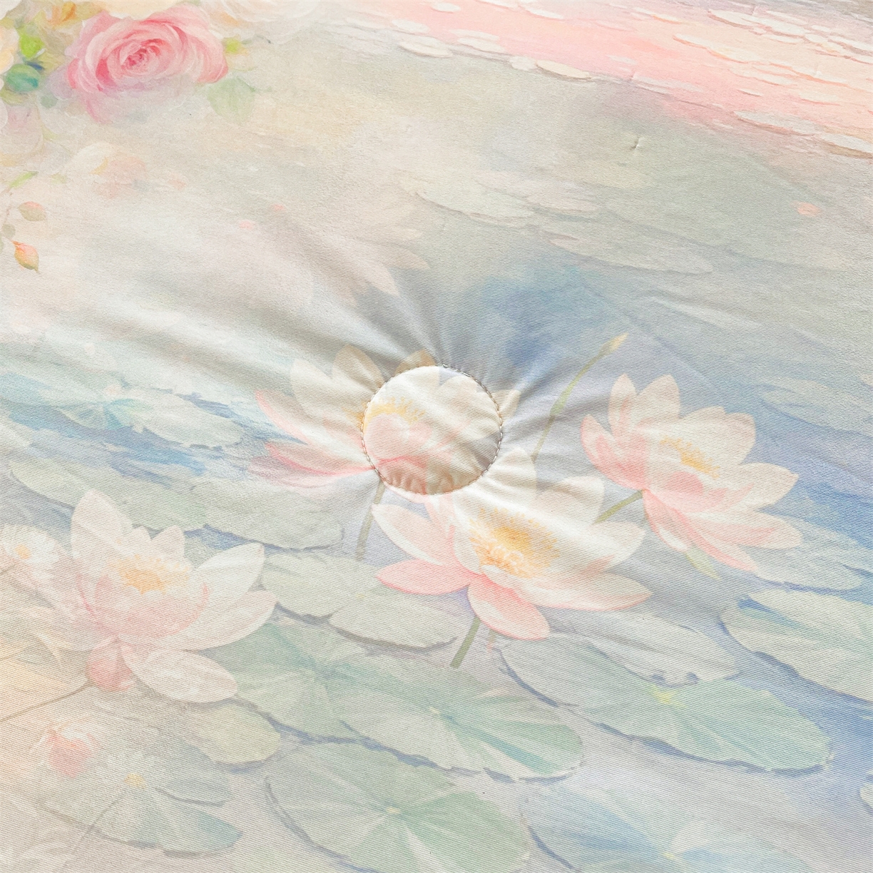 91家纺网 家纺一手货源 找家纺 小禹仔家纺 2026新款针织凉感丝印花夏被夏凉被 叶初粉