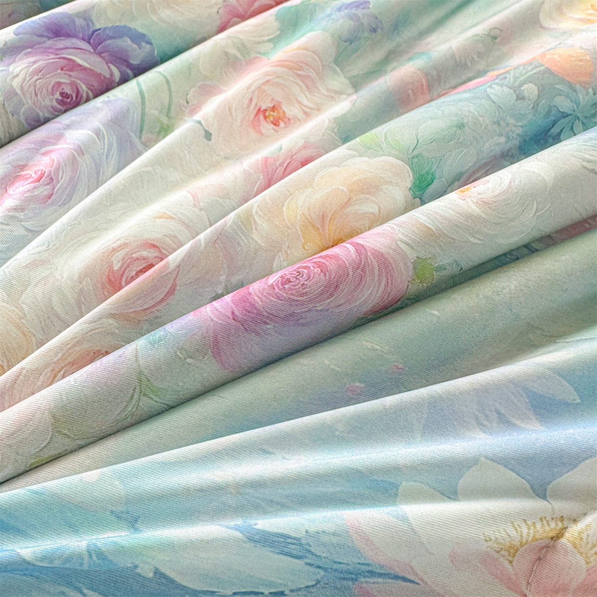 91家纺网 家纺一手货源 找家纺 小禹仔家纺 2026新款针织凉感丝印花夏被夏凉被 叶初绿