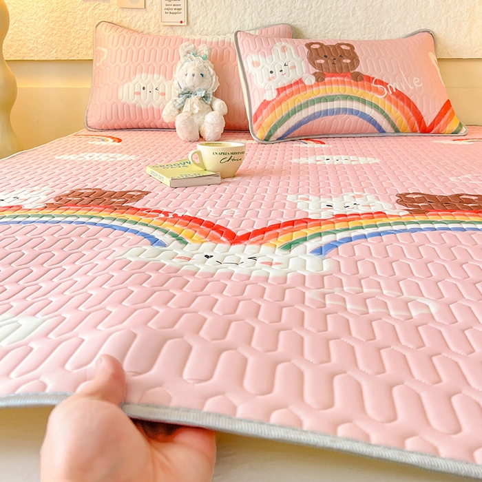 91家纺网 家纺一手货源 找家纺 （总）518家纺 2026新款凉感冰丝裸睡乳胶凉席系列平铺款凉席席子