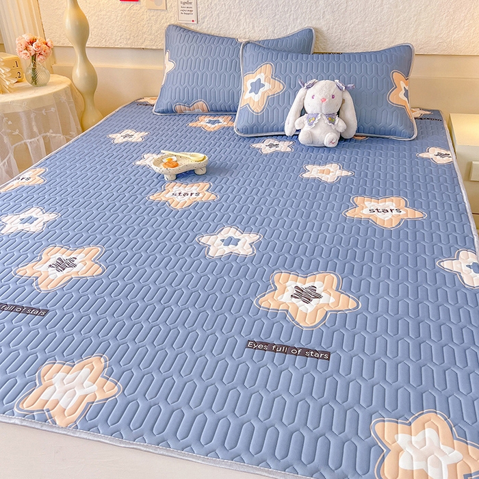 91家纺网 家纺一手货源 找家纺 518家纺 2026新款凉感冰丝裸睡乳胶凉席系列平铺款凉席席子 星星假日