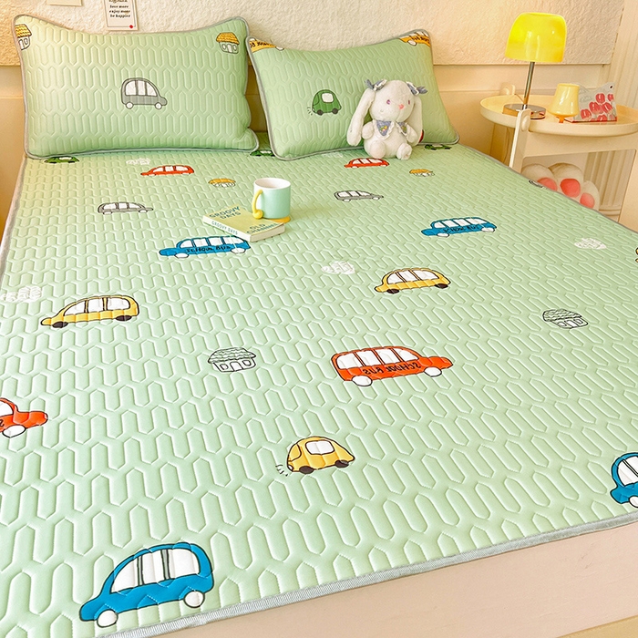 91家纺网 家纺一手货源 找家纺 518家纺 2026新款凉感冰丝裸睡乳胶凉席系列平铺款凉席席子 小汽车