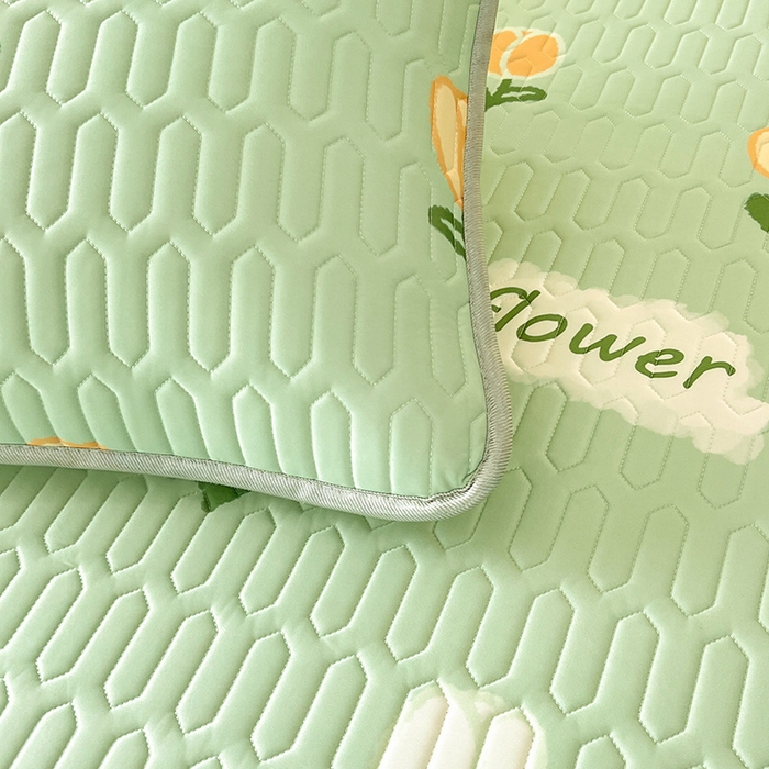 91家纺网 家纺一手货源 找家纺 518家纺 2026新款凉感冰丝裸睡乳胶凉席系列平铺款凉席席子 郁金香