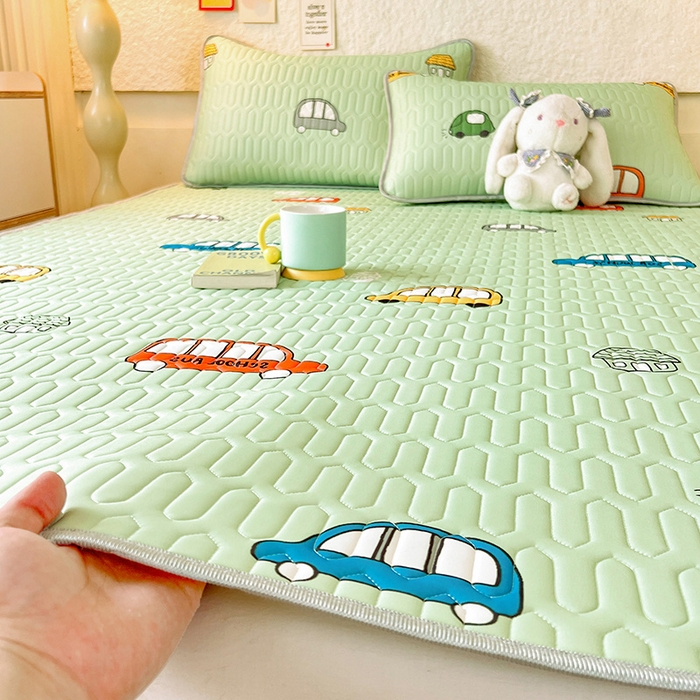 91家纺网 家纺一手货源 找家纺 518家纺 2026新款凉感冰丝裸睡乳胶凉席系列平铺款凉席席子 小汽车