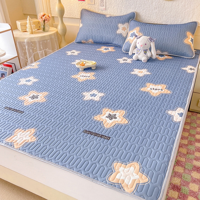 91家纺网 家纺一手货源 找家纺 518家纺 2026新款凉感冰丝裸睡乳胶凉席系列平铺款凉席席子 星星假日