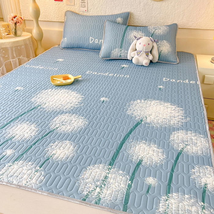 91家纺网 家纺一手货源 找家纺 518家纺 2026新款凉感冰丝裸睡乳胶凉席系列平铺款凉席席子 飞舞