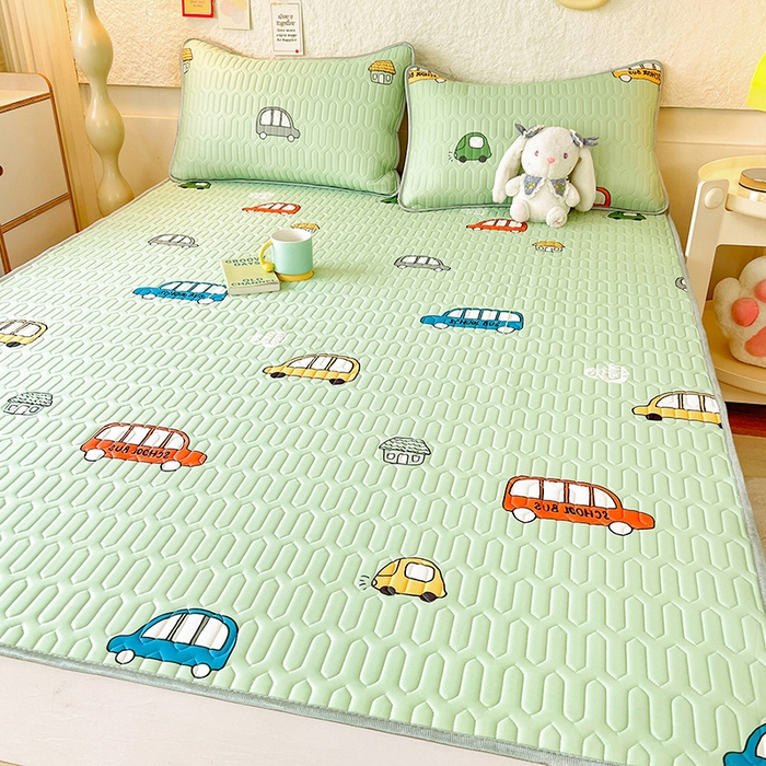 91家纺网 家纺一手货源 找家纺 518家纺 2026新款凉感冰丝裸睡乳胶凉席系列平铺款凉席席子 小汽车