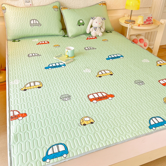 91家纺网 家纺一手货源 找家纺 518家纺 2026新款凉感冰丝裸睡乳胶凉席系列平铺款凉席席子 小汽车