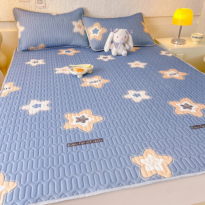 91家纺网 家纺一手货源 找家纺 518家纺 2026新款凉感冰丝裸睡乳胶凉席系列平铺款凉席席子 星星假日