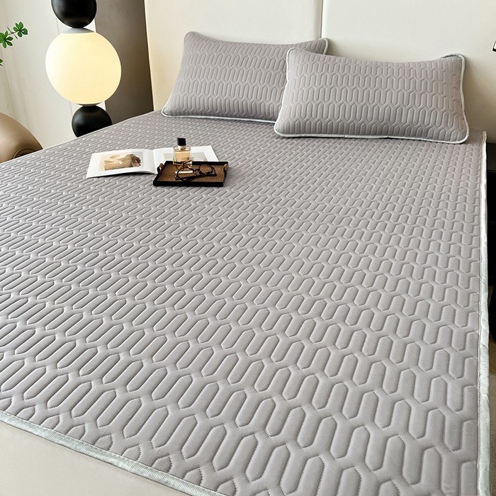 91家纺网 家纺一手货源 找家纺 518家纺 2026新款凉感冰丝裸睡乳胶凉席系列平铺款凉席席子 伯爵灰