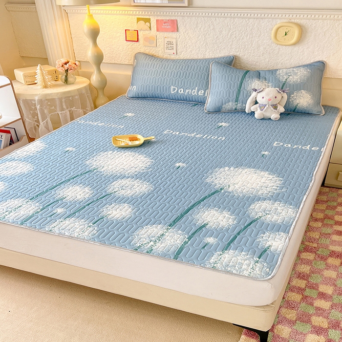 91家纺网 家纺一手货源 找家纺 518家纺 2026新款凉感冰丝裸睡乳胶凉席系列平铺款凉席席子 飞舞