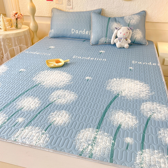 91家纺网 家纺一手货源 找家纺 518家纺 2026新款凉感冰丝裸睡乳胶凉席系列平铺款凉席席子 飞舞