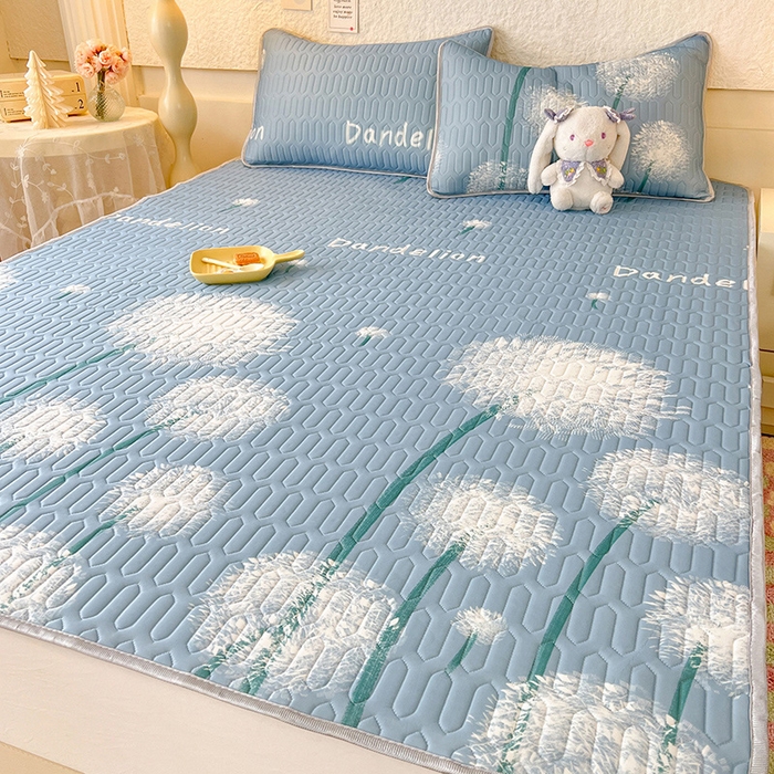 91家纺网 家纺一手货源 找家纺 518家纺 2026新款凉感冰丝裸睡乳胶凉席系列平铺款凉席席子 飞舞