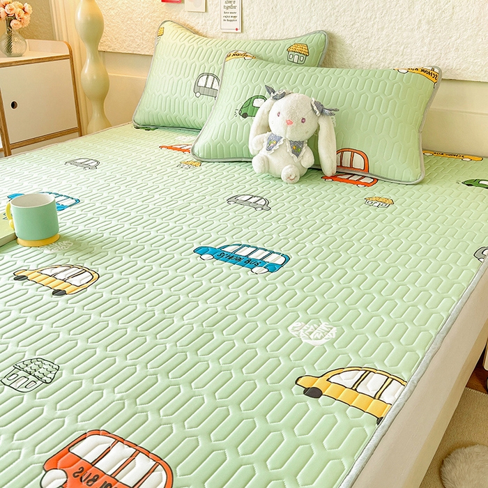 91家纺网 家纺一手货源 找家纺 518家纺 2026新款凉感冰丝裸睡乳胶凉席系列平铺款凉席席子 小汽车