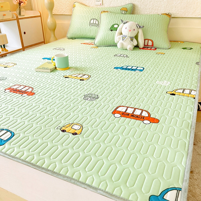 91家纺网 家纺一手货源 找家纺 518家纺 2026新款凉感冰丝裸睡乳胶凉席系列平铺款凉席席子 小汽车