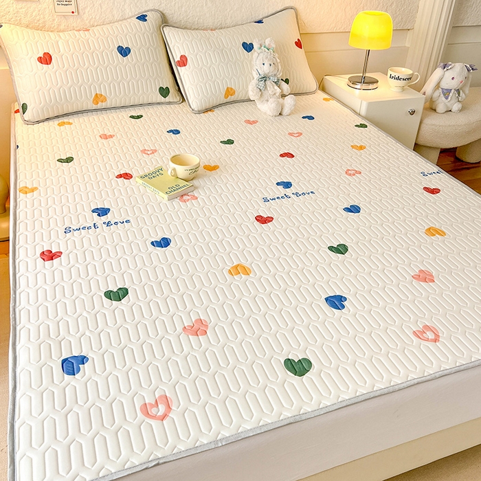 91家纺网 家纺一手货源 找家纺 518家纺 2026新款凉感冰丝裸睡乳胶凉席系列平铺款凉席席子 遇见