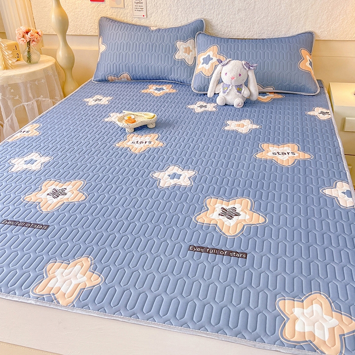 91家纺网 家纺一手货源 找家纺 518家纺 2026新款凉感冰丝裸睡乳胶凉席系列平铺款凉席席子 星星假日