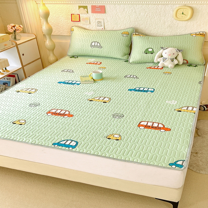 91家纺网 家纺一手货源 找家纺 518家纺 2026新款凉感冰丝裸睡乳胶凉席系列平铺款凉席席子 小汽车