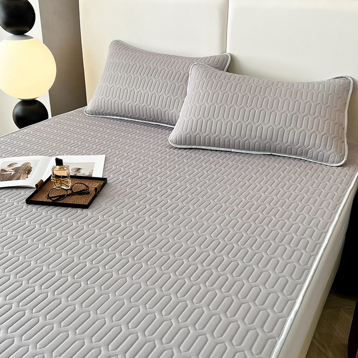 91家纺网 家纺一手货源 找家纺 518家纺 2026新款凉感冰丝裸睡乳胶凉席系列平铺款凉席席子 伯爵灰