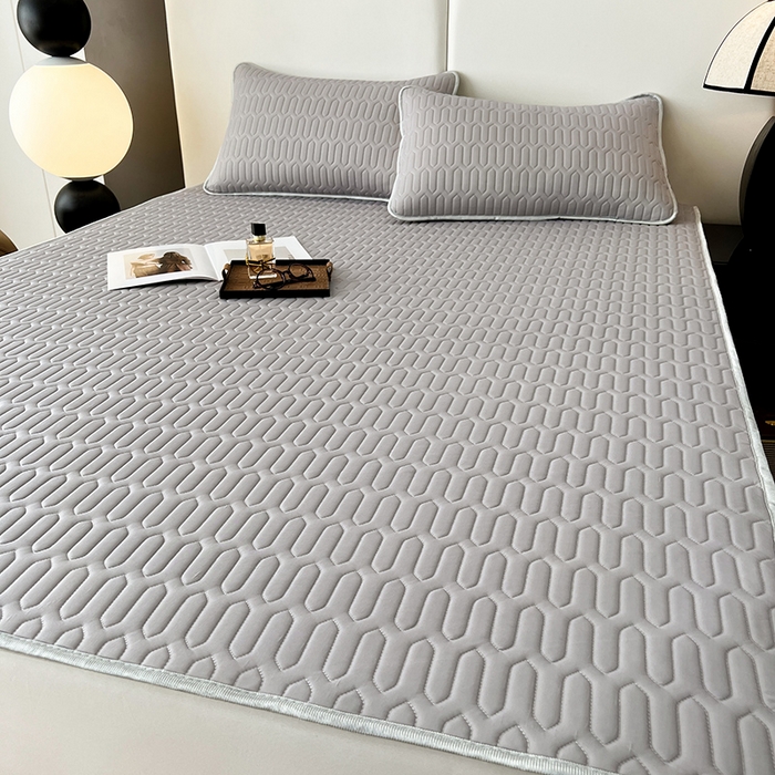 91家纺网 家纺一手货源 找家纺 518家纺 2026新款凉感冰丝裸睡乳胶凉席系列平铺款凉席席子 伯爵灰