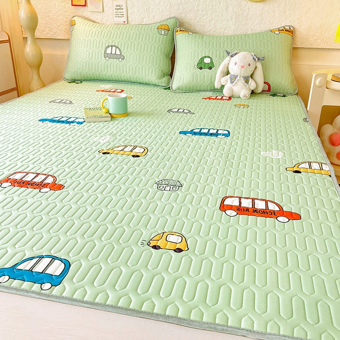 91家纺网 家纺一手货源 找家纺 518家纺 2026新款凉感冰丝裸睡乳胶凉席系列平铺款凉席席子 小汽车