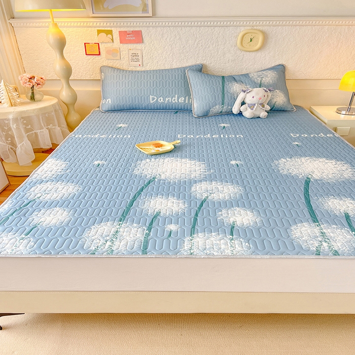 91家纺网 家纺一手货源 找家纺 518家纺 2026新款凉感冰丝裸睡乳胶凉席系列平铺款凉席席子 飞舞