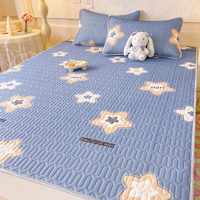 91家纺网 家纺一手货源 找家纺 518家纺 2026新款凉感冰丝裸睡乳胶凉席系列平铺款凉席席子 星星假日