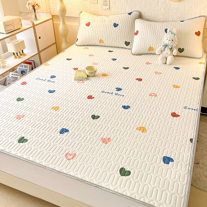 91家纺网 家纺一手货源 找家纺 518家纺 2026新款凉感冰丝裸睡乳胶凉席系列平铺款凉席席子 遇见