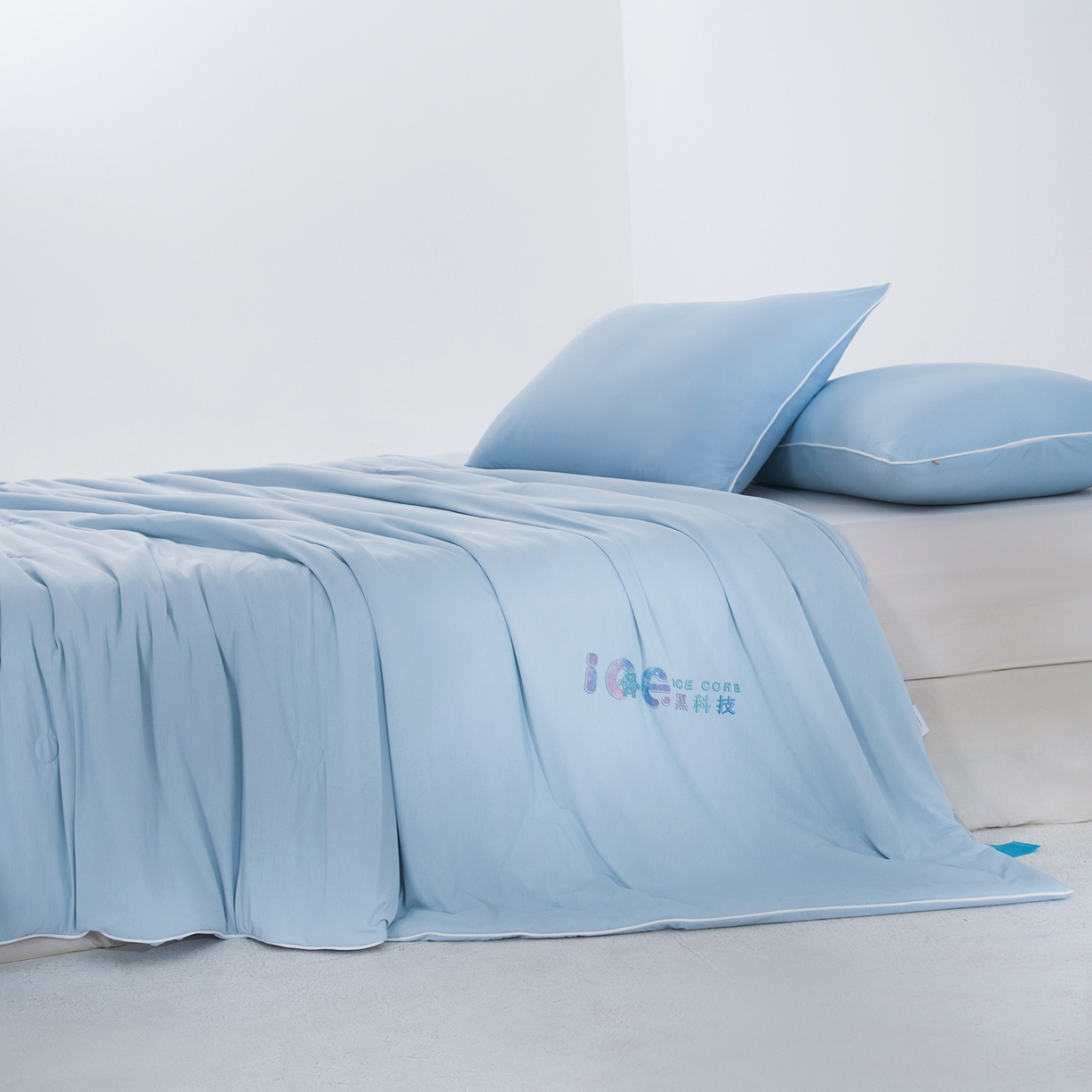91家纺网 家纺一手货源 找家纺 兰芯纭 2026新款黑科技小冰被夏被夏凉被空调被 蓝色