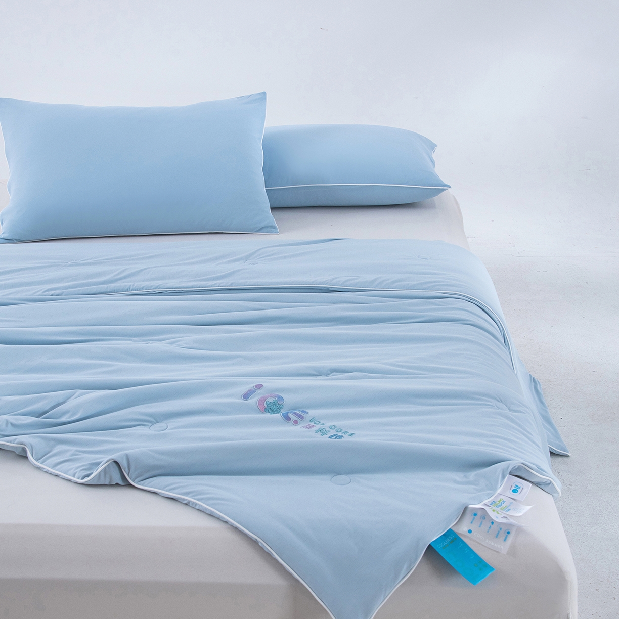 91家纺网 家纺一手货源 找家纺 兰芯纭 2026新款黑科技小冰被夏被夏凉被空调被 蓝色