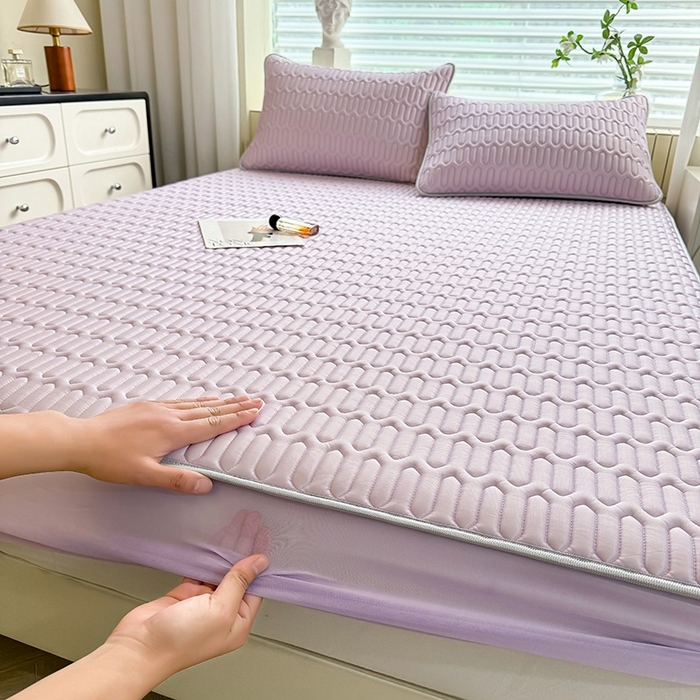 91家纺网 家纺一手货源 找家纺 （总）518家纺 2026新款凉感冰丝裸睡乳胶凉席系列床笠款凉席席子