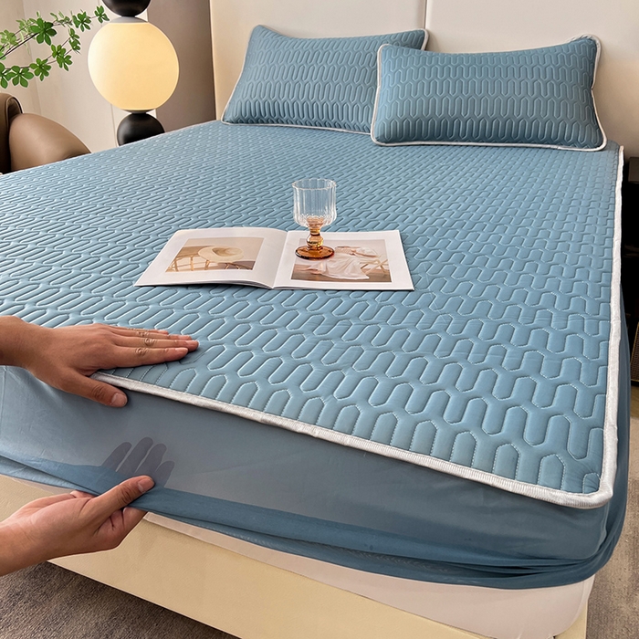 91家纺网 家纺一手货源 找家纺 （总）518家纺 2026新款凉感冰丝裸睡乳胶凉席系列床笠款凉席席子